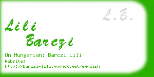 lili barczi business card